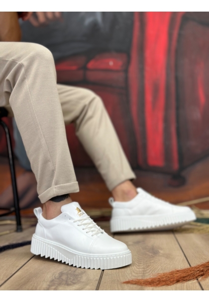 AHN8104 AHN Yüksek Taban Cilt Beyaz Bağcıklı Erkek Ayakkabı